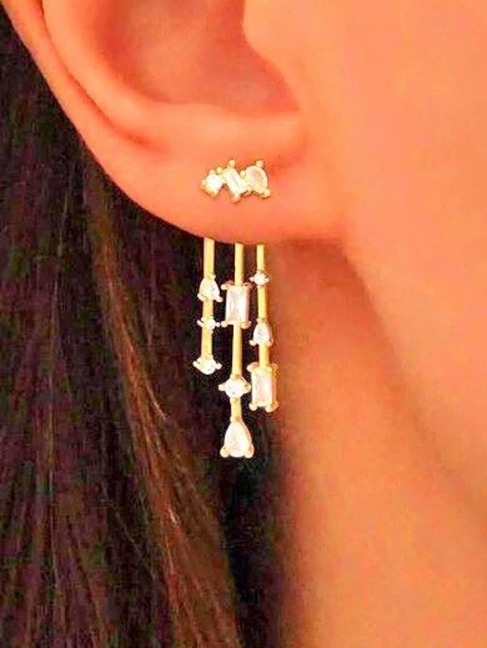 Gold Tone Drop Earrings